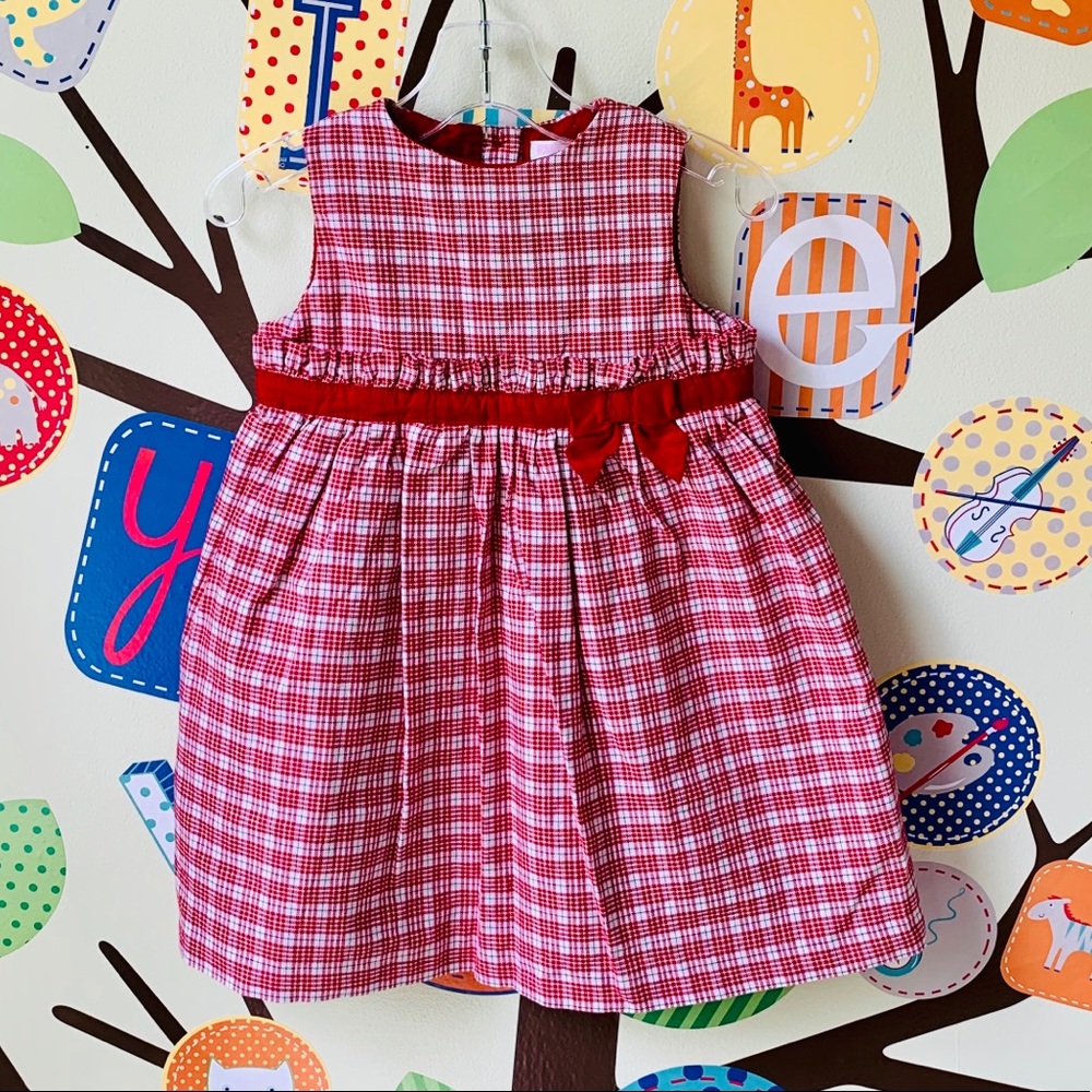 Janie and Jack Plaid Dress 12-18 Months VGUC Christmas Holiday